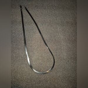 Solid 925 Sterling Silver Herringbone Chain Necklace Made in Italy,18 3/4"